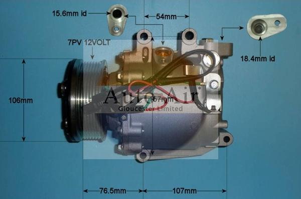 Auto Air Gloucester 14-4992P - Компрессор кондиционера autospares.lv