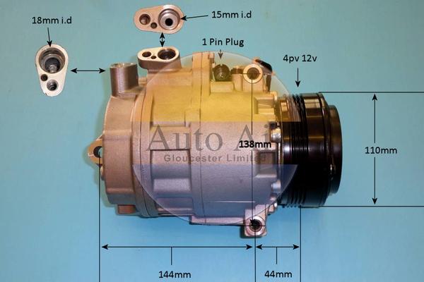 Auto Air Gloucester 146469P - Компрессор кондиционера autospares.lv