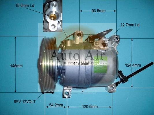 Auto Air Gloucester 14-6072 - Компрессор кондиционера autospares.lv