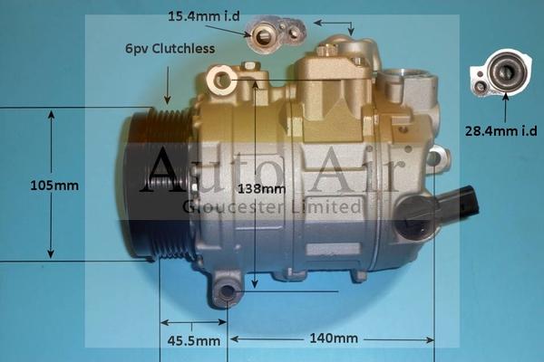 Auto Air Gloucester 14-0414P - Компрессор кондиционера autospares.lv