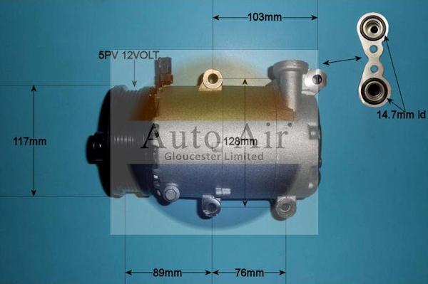 Auto Air Gloucester 14-0099P - Компрессор кондиционера autospares.lv