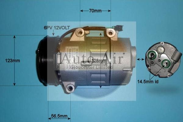 Auto Air Gloucester 14-0097P - Компрессор кондиционера autospares.lv