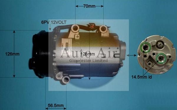 Auto Air Gloucester 14-0097R - Компрессор кондиционера autospares.lv