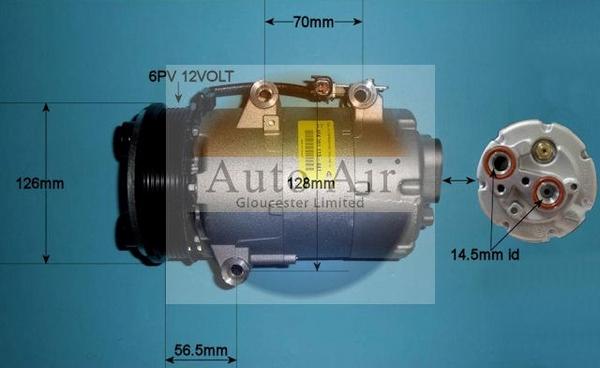 Auto Air Gloucester 14-0097 - Компрессор кондиционера autospares.lv