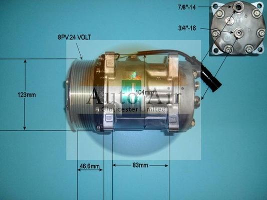 Auto Air Gloucester 14-0043 - Компрессор кондиционера autospares.lv