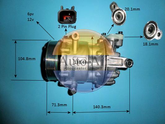 Auto Air Gloucester 14-0057P - Компрессор кондиционера autospares.lv