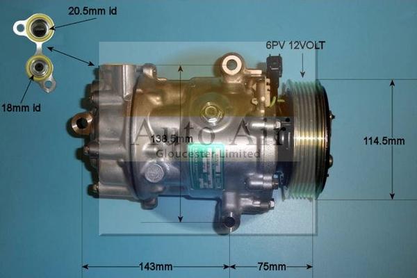 Auto Air Gloucester 14-0057 - Компрессор кондиционера autospares.lv