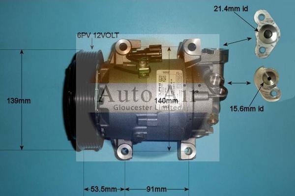 Auto Air Gloucester 14-0002 - Компрессор кондиционера autospares.lv