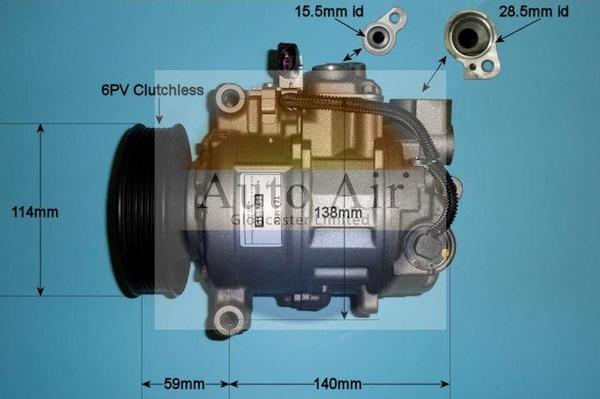 Auto Air Gloucester 14-0085R - Компрессор кондиционера autospares.lv