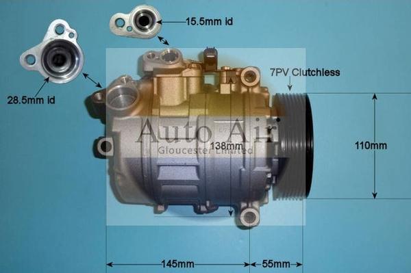 Auto Air Gloucester 14-0038R - Компрессор кондиционера autospares.lv