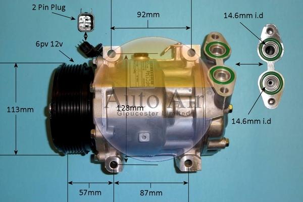 Auto Air Gloucester 14-0073p - Компрессор кондиционера autospares.lv