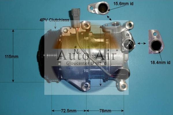 Auto Air Gloucester 14-0199 - Компрессор кондиционера autospares.lv