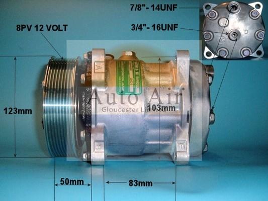 Auto Air Gloucester 14-0103C - Компрессор кондиционера autospares.lv