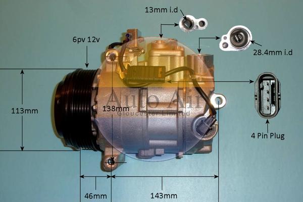 Auto Air Gloucester 14-0123P - Компрессор кондиционера autospares.lv