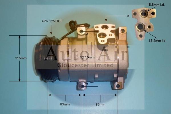 Auto Air Gloucester 14-0127P - Компрессор кондиционера autospares.lv