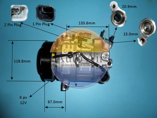 Auto Air Gloucester 14-0804 - Компрессор кондиционера autospares.lv