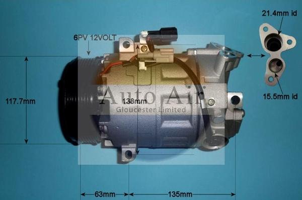 Auto Air Gloucester 14-0343P - Компрессор кондиционера autospares.lv