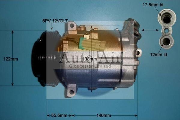 Auto Air Gloucester 14-0333P - Компрессор кондиционера autospares.lv