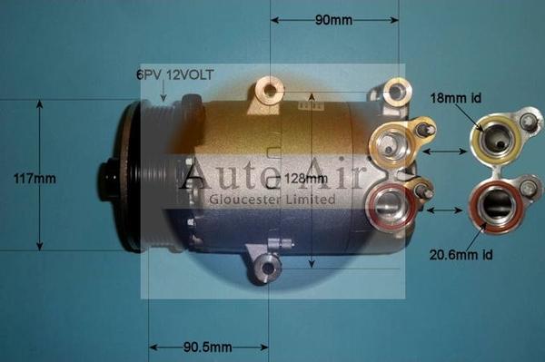 Auto Air Gloucester 14-0326 - Компрессор кондиционера autospares.lv