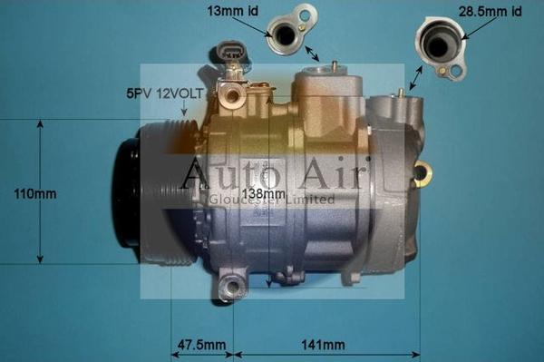 Auto Air Gloucester 14-0328P - Компрессор кондиционера autospares.lv