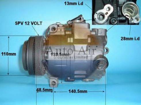 Auto Air Gloucester 14-0328R - Компрессор кондиционера autospares.lv