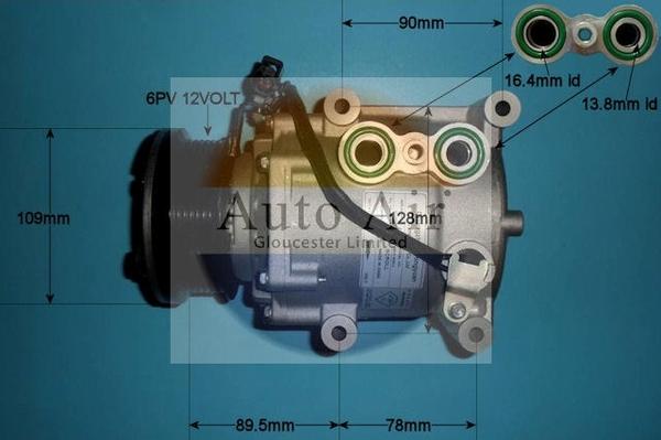 Auto Air Gloucester 14-0322P - Компрессор кондиционера autospares.lv