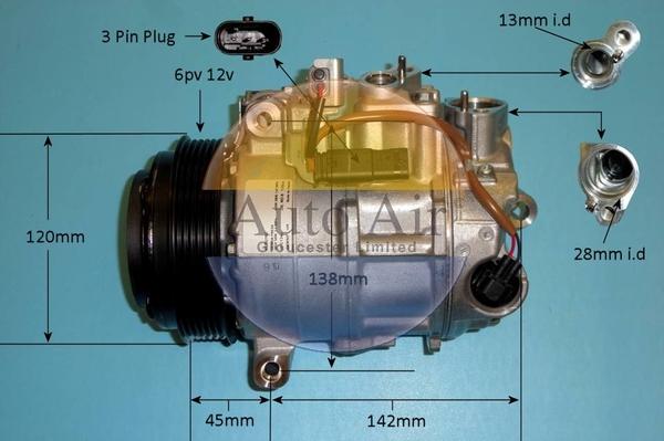 Auto Air Gloucester 14-0241 - Компрессор кондиционера autospares.lv