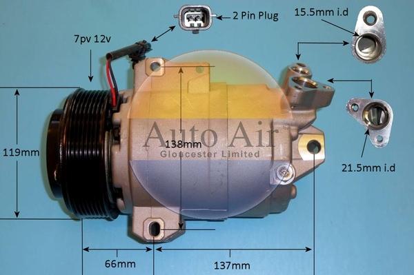 Auto Air Gloucester 14-0250P - Компрессор кондиционера autospares.lv