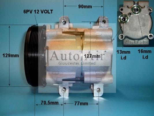 Auto Air Gloucester 14-0216 - Компрессор кондиционера autospares.lv