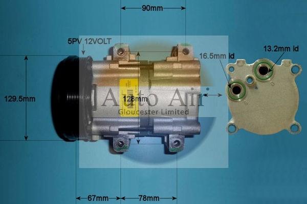 Auto Air Gloucester 14-0236 - Компрессор кондиционера autospares.lv