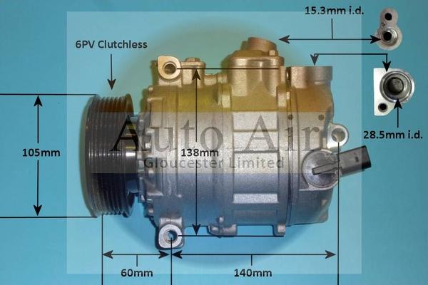 Auto Air Gloucester 14-0238P - Компрессор кондиционера autospares.lv