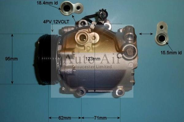 Auto Air Gloucester 14-0237P - Компрессор кондиционера autospares.lv