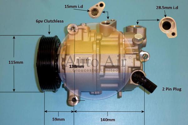 Auto Air Gloucester 14-0762P - Компрессор кондиционера autospares.lv