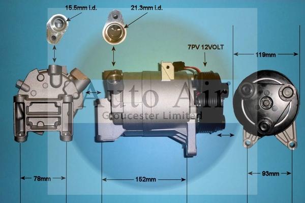 Auto Air Gloucester 14-1463P - Компрессор кондиционера autospares.lv