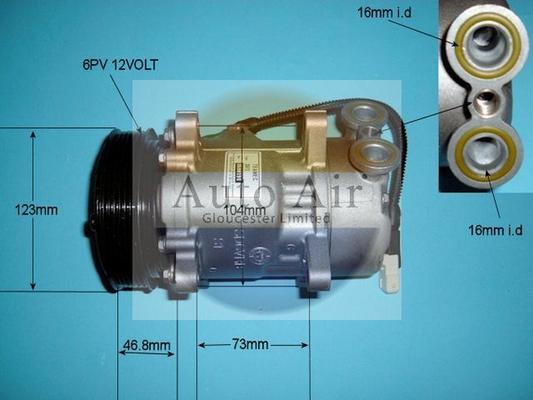 Auto Air Gloucester 14-1433R - Компрессор кондиционера autospares.lv