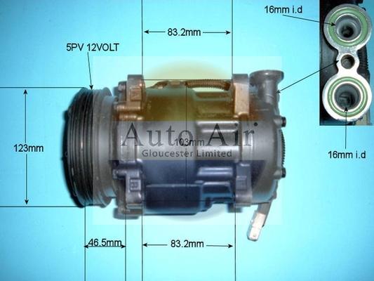 Auto Air Gloucester 14-1500R - Компрессор кондиционера autospares.lv