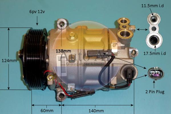 Auto Air Gloucester 14-1664R - Компрессор кондиционера autospares.lv