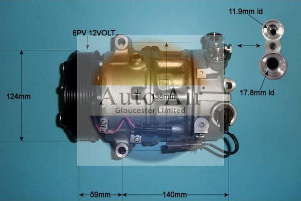 Auto Air Gloucester 14-1608 - Компрессор кондиционера autospares.lv