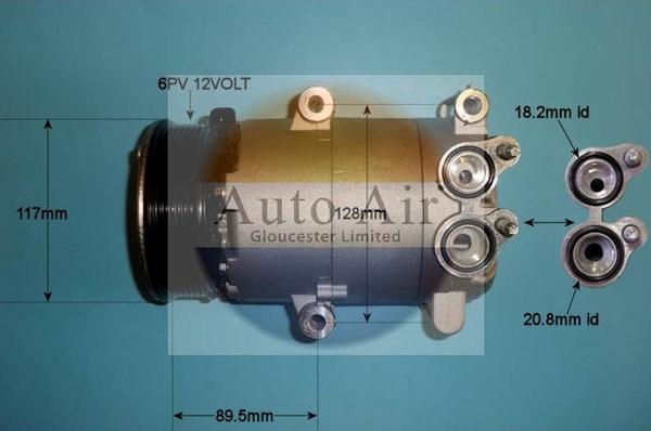 Auto Air Gloucester 14-1047P - Компрессор кондиционера autospares.lv