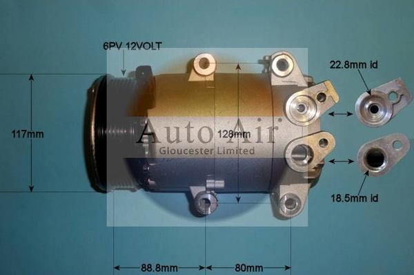 Auto Air Gloucester 14-1054P - Компрессор кондиционера autospares.lv