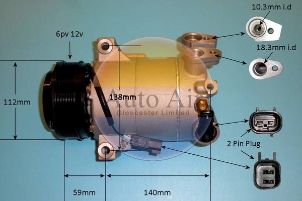 Auto Air Gloucester 14-1055p - Компрессор кондиционера autospares.lv