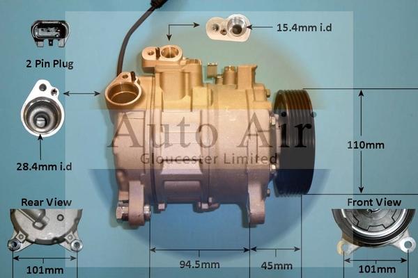 Auto Air Gloucester 141052P - Компрессор кондиционера autospares.lv