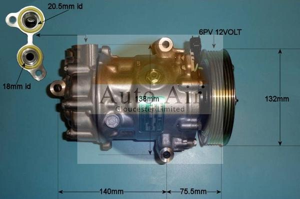 Auto Air Gloucester 14-1067 - Компрессор кондиционера autospares.lv