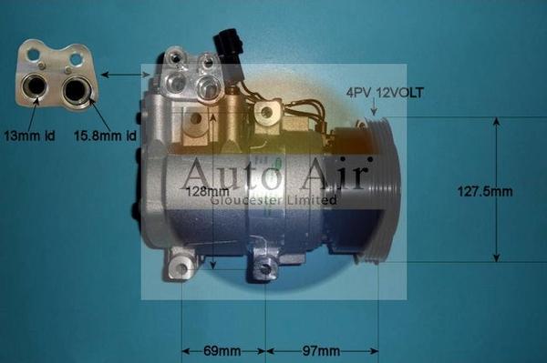 Auto Air Gloucester 14-1014 - Компрессор кондиционера autospares.lv