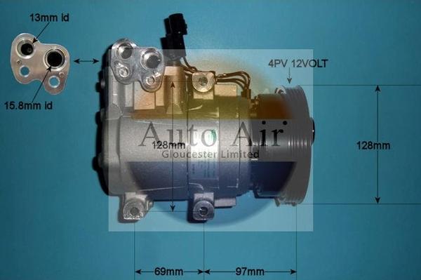 Auto Air Gloucester 14-1017 - Компрессор кондиционера autospares.lv