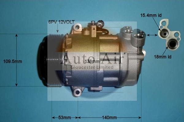 Auto Air Gloucester 14-1145P - Компрессор кондиционера autospares.lv