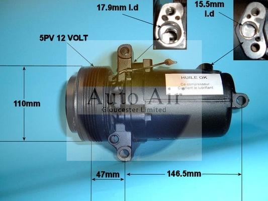 Auto Air Gloucester 14-1167R - Компрессор кондиционера autospares.lv