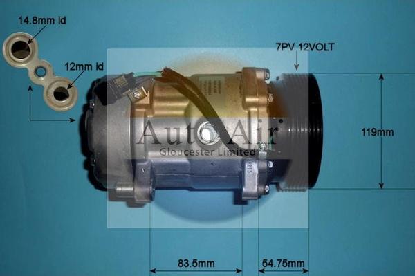 Auto Air Gloucester 14-1102P - Компрессор кондиционера autospares.lv