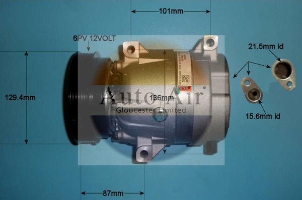 Auto Air Gloucester 14-1116 - Компрессор кондиционера autospares.lv