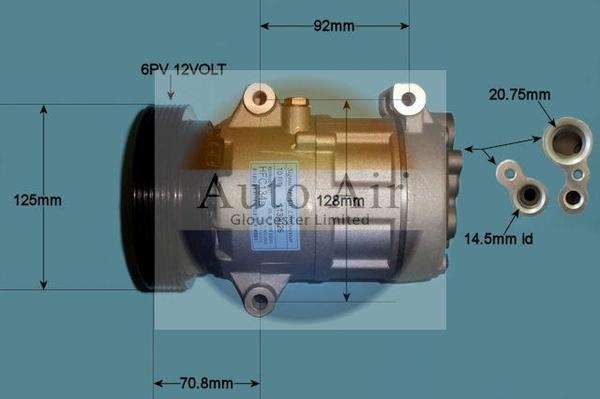 Auto Air Gloucester 14-1111P - Компрессор кондиционера autospares.lv